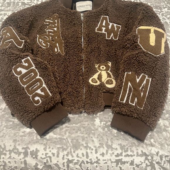Brown Teddy Varsity Bomber - Picture 3 of 5